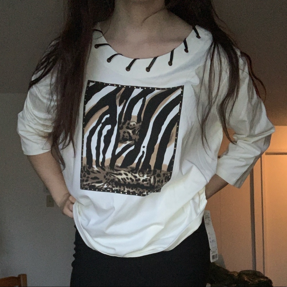 Classy verse white shirt 3/4 sleeves